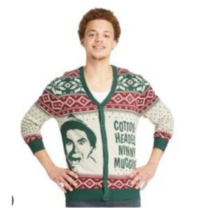 Men's Will Farrell Elf Ugly Christmas Cardigan, Size M